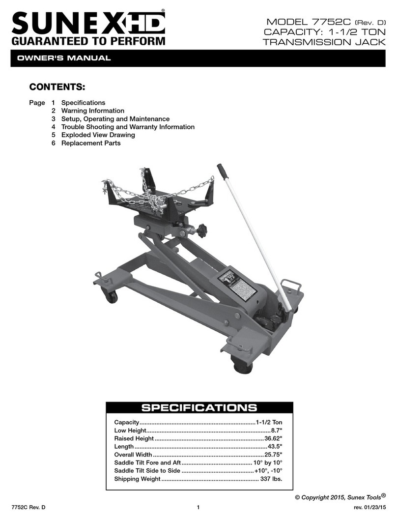 Sunex HD 7752C owner's manual