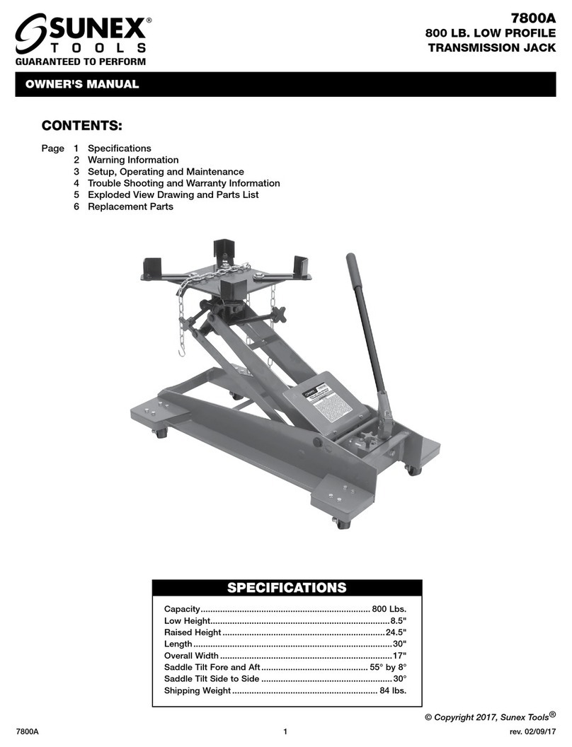 Sunex Tools 7800A User manual