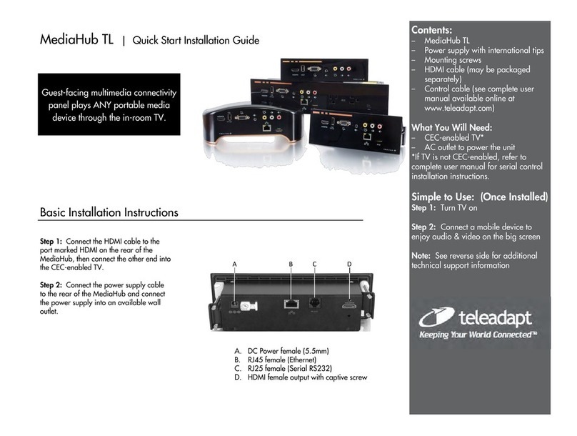 TeleAdapt MediaHub TL Instruction Manual TeleAdapt MediaHub TL Instruction Manual