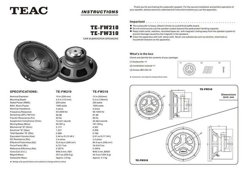 Teac TE-FW210 instructions