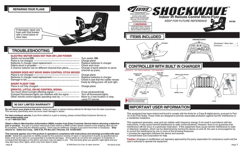 Estes SHOCKWAVE 4190 manual