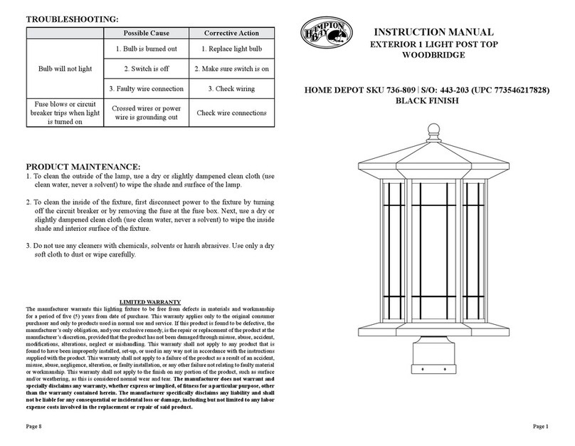 The Hampton Bay 736-809 instruction manual