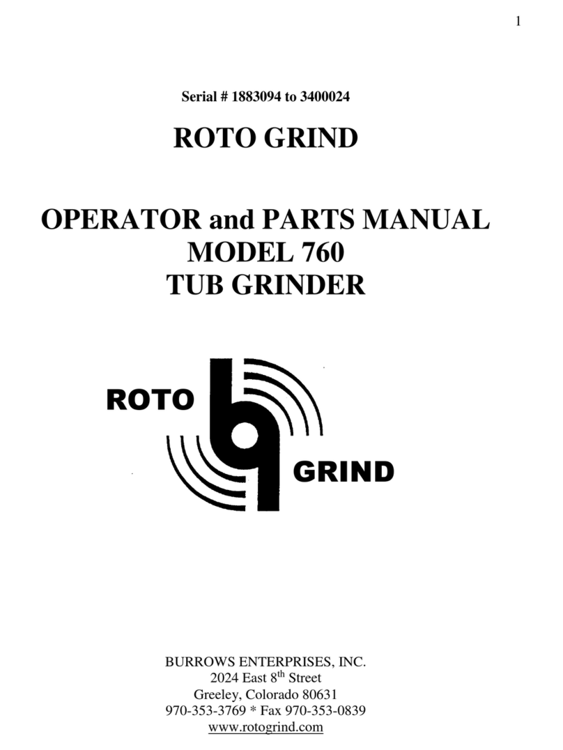Burrows Enterprises ROTO GRIND 760 Operator and parts manual