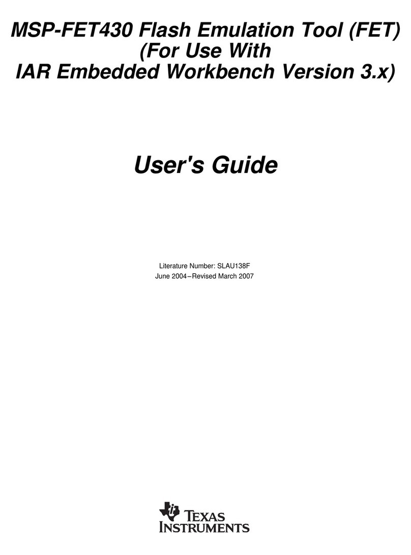 Texas Instruments MSP-FET430X110 User manual Texas Instruments MSP-FET430X110 User manual