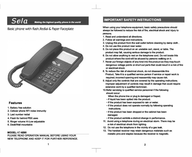 Sela KT-9290 Operation manual