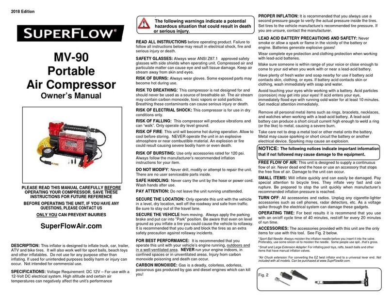 SuperFlow MV-90 owner's manual