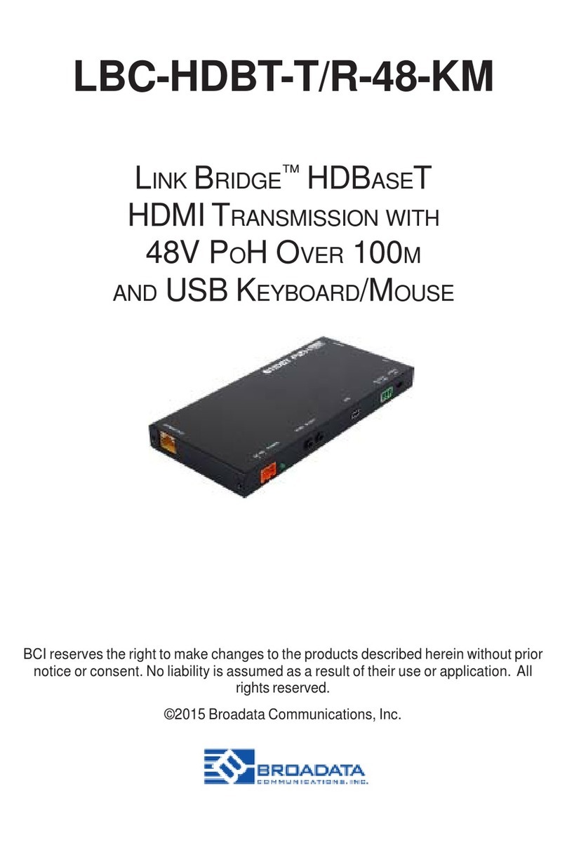 Broadata LINK BRIDGE LBC-HDBT-T/R-48-KM User manual