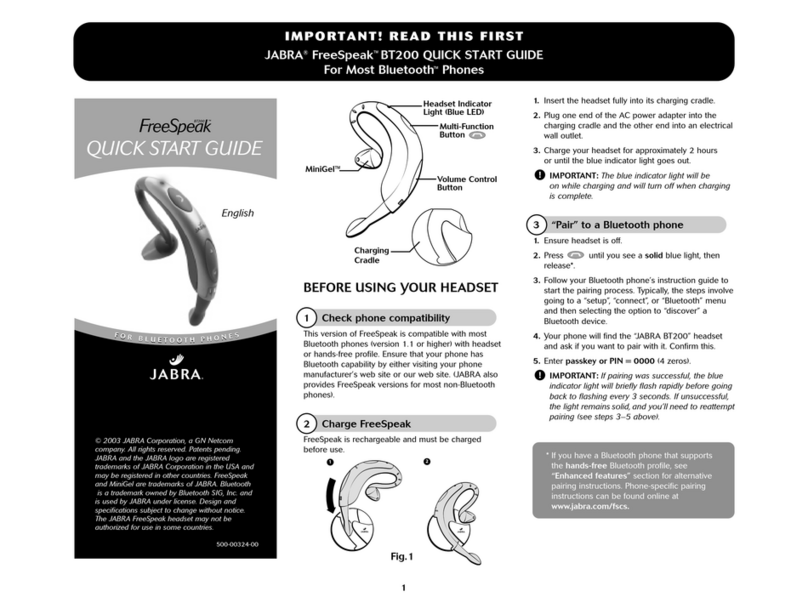 Jabra Freespeak BT200 quick start guide