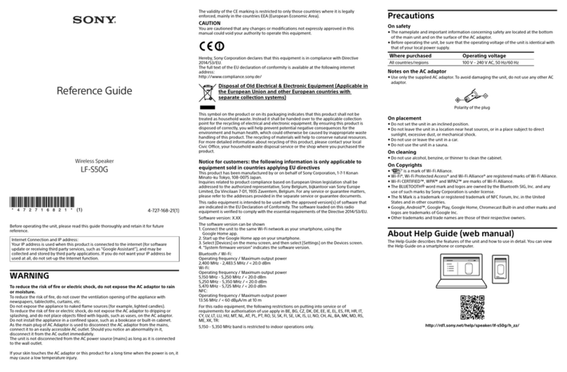 Sony LF-S50G User manual Sony LF-S50G User manual