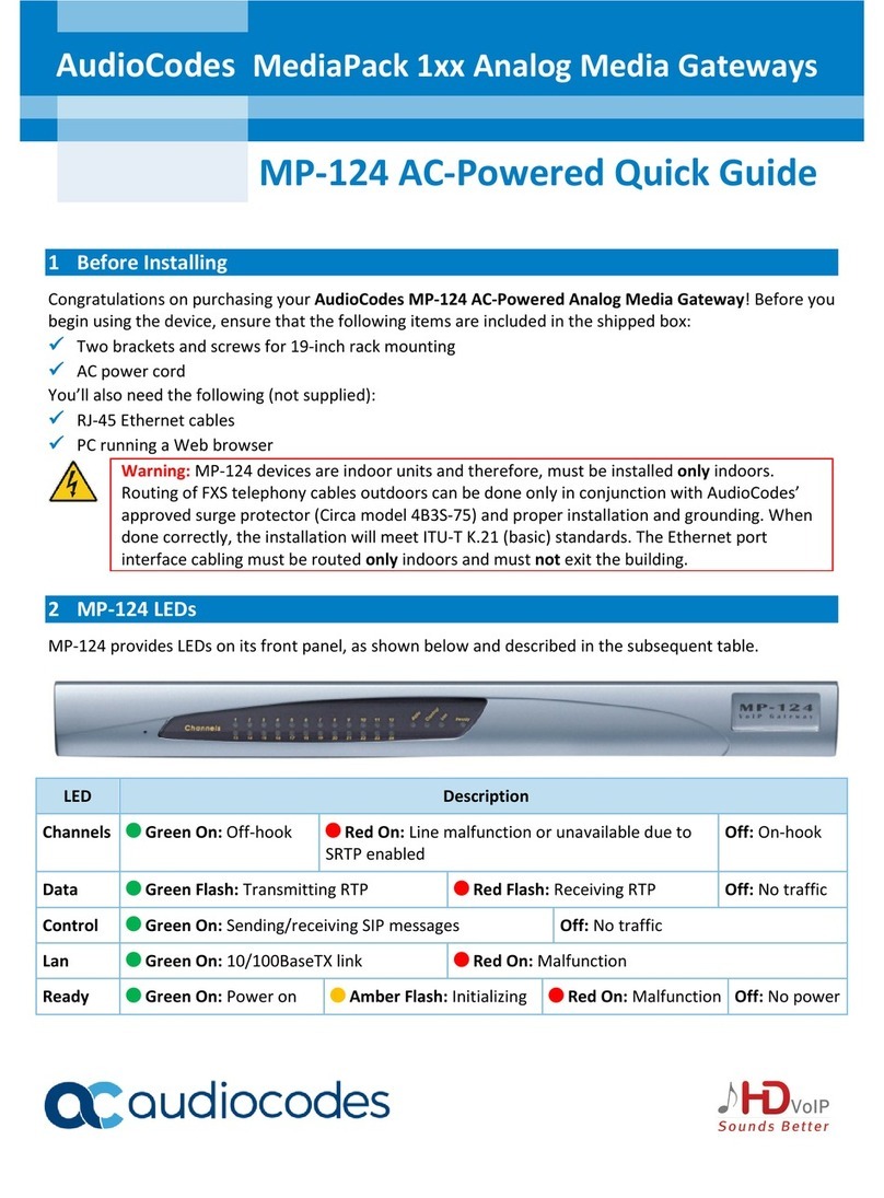AudioCodes MediaPack MP-124 quick guide