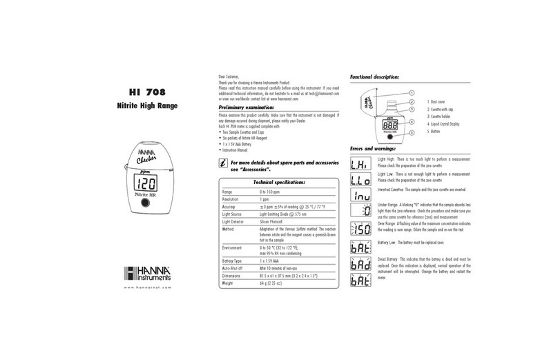 Hanna Instruments HI 708 instruction manual