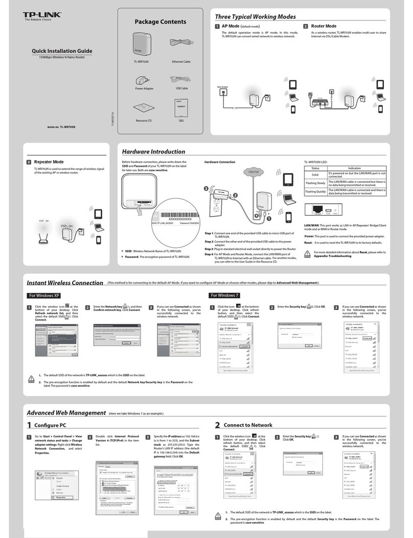 TP-Link TL-WR702N User manual