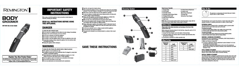 Remington BHT-600 User manual