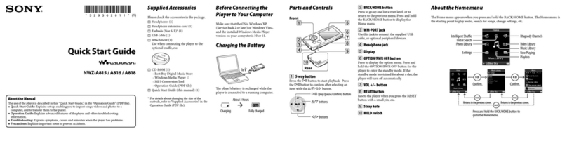 Sony Walkman NWZ-A815 User manual