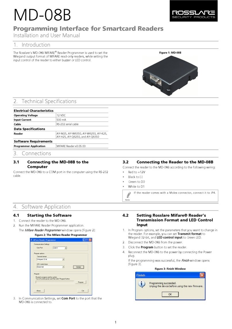 Rosslare MD-08B Installation and user manual