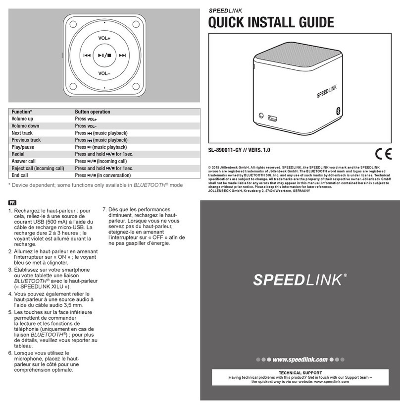 Speed Link SL-890011-GY Quick install guide