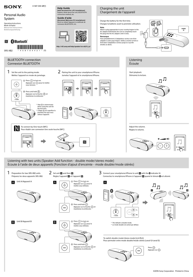 Sony SRS-XB2 User manual