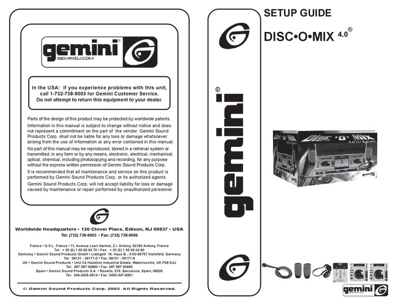 Gemini DISC-O-MIX 4.0 Setup guide