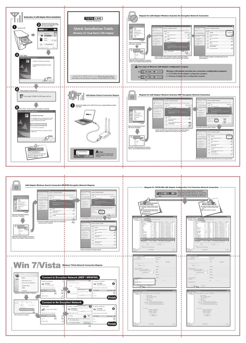 Toto Link A2000UA Quick installation guide