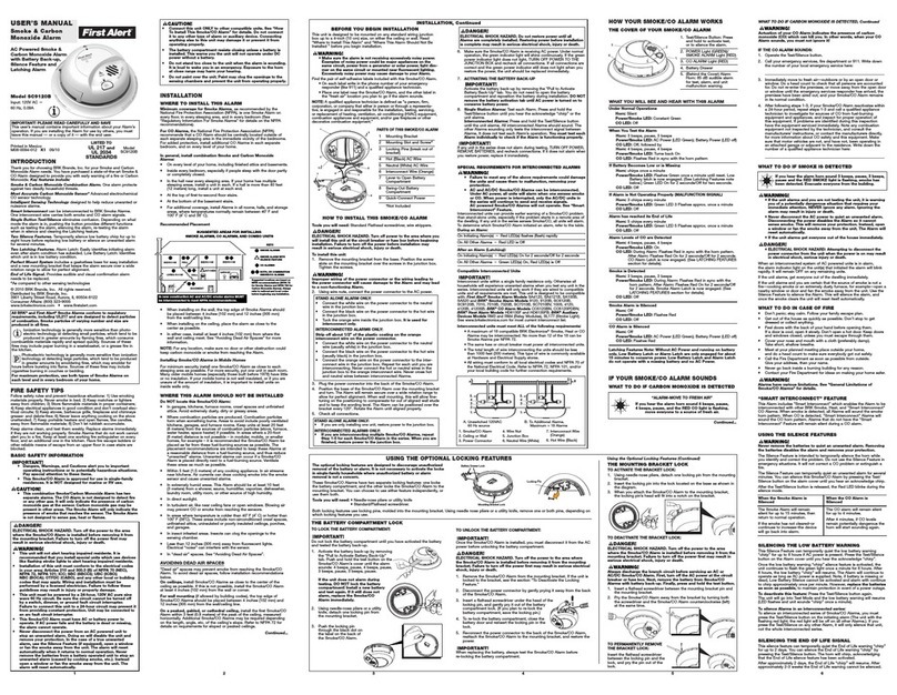 First Alert SC9120B User manual