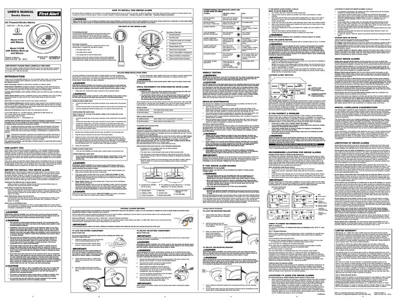 First Alert 9120 Series user manual