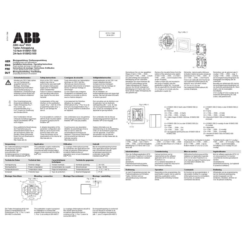 ABB i-bus KNX 6108/02-500 Installation instructions & operating manual