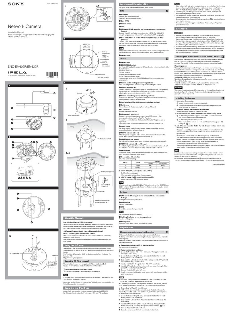 Sony SNCEM602R instruction manual