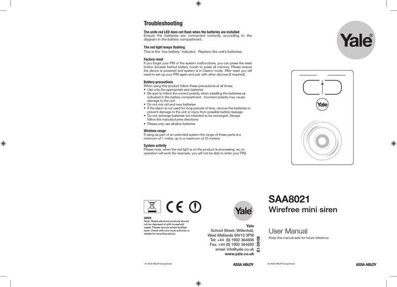 Yale SAA8021 User manual