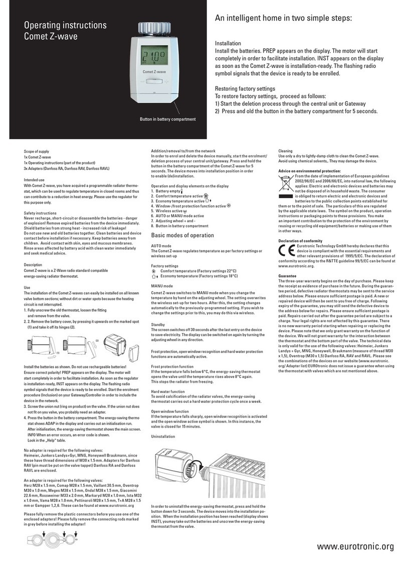 Eurotronic Comet Z-wave User manual