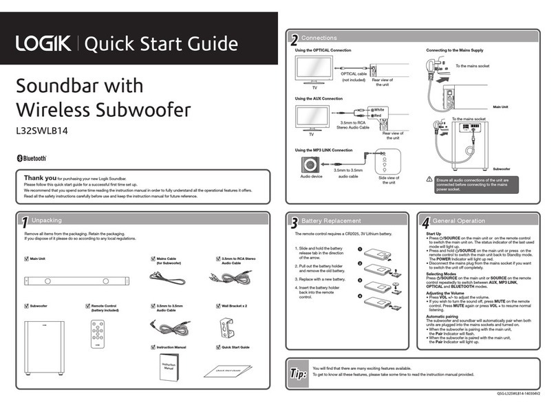 Logik L32SWLB14 quick start guide