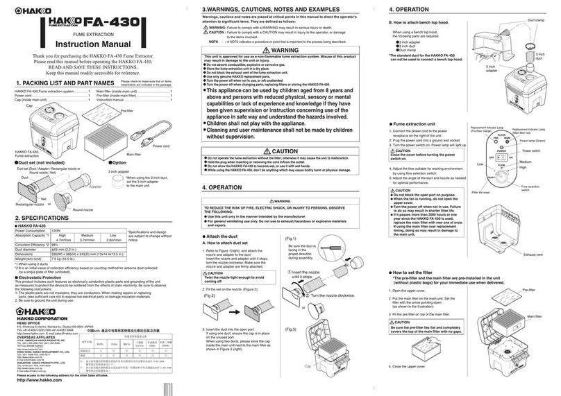 Hakko Electronics FA-430 instruction manual