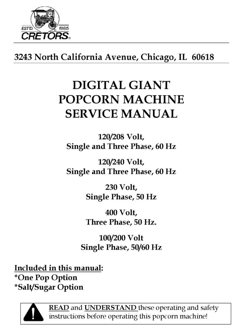 Cretors EG20 User manual Cretors EG20 User manual