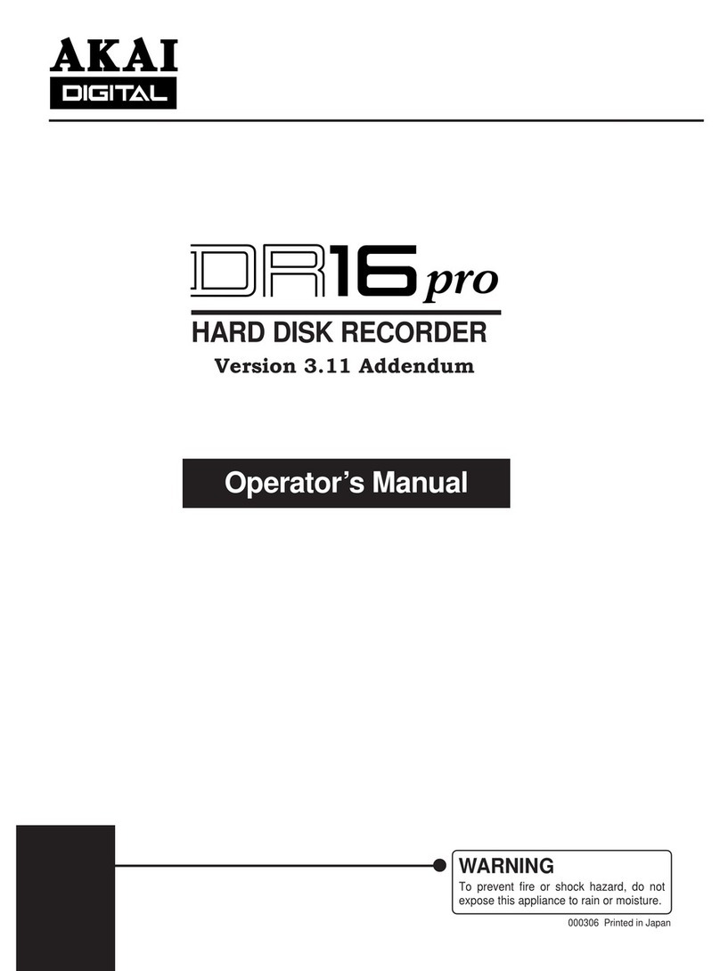 AKAI DIGITAL DR16 pro Operator's manual