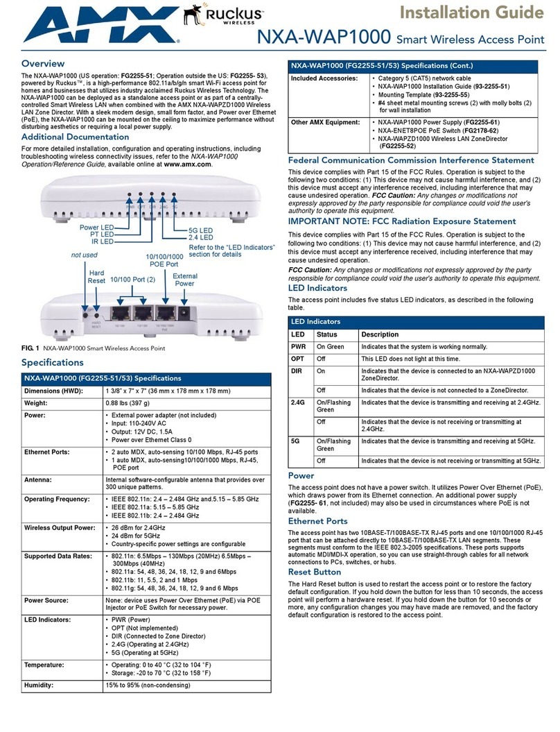 AMX NXA-WAP1000 User manual