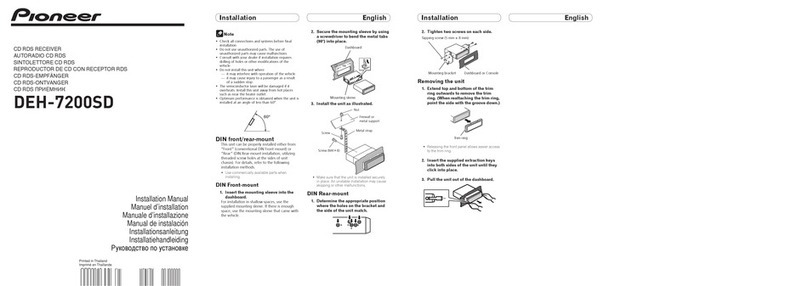 Pioneer DEH-7200SD installation manual