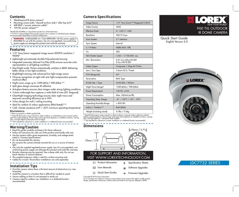 Lorex LDC7722 SERIES User manual