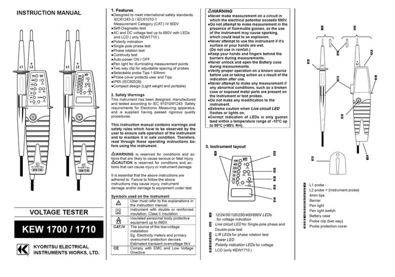 Kyoritsu Electrical Instruments Works, Ltd. KEW 1700 instruction manual Kyoritsu Electrical Instruments Works, Ltd. KEW 1700 instruction manual