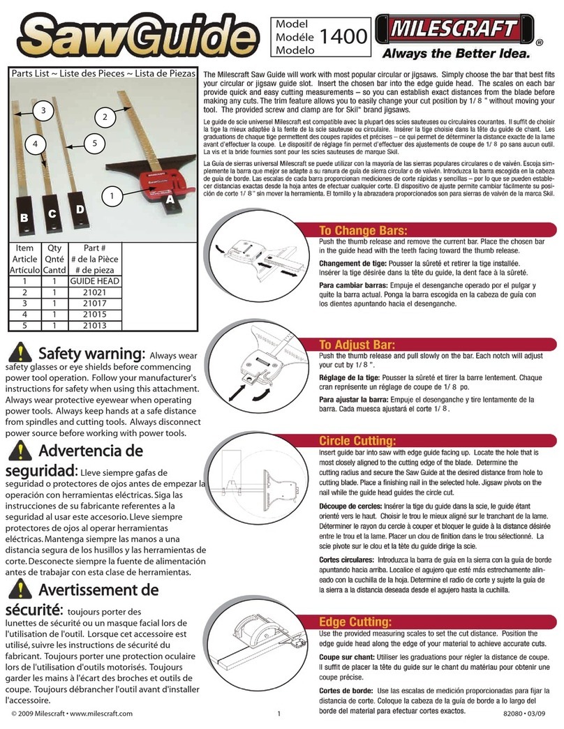 Milescraft SawGuide 1400 instruction manual