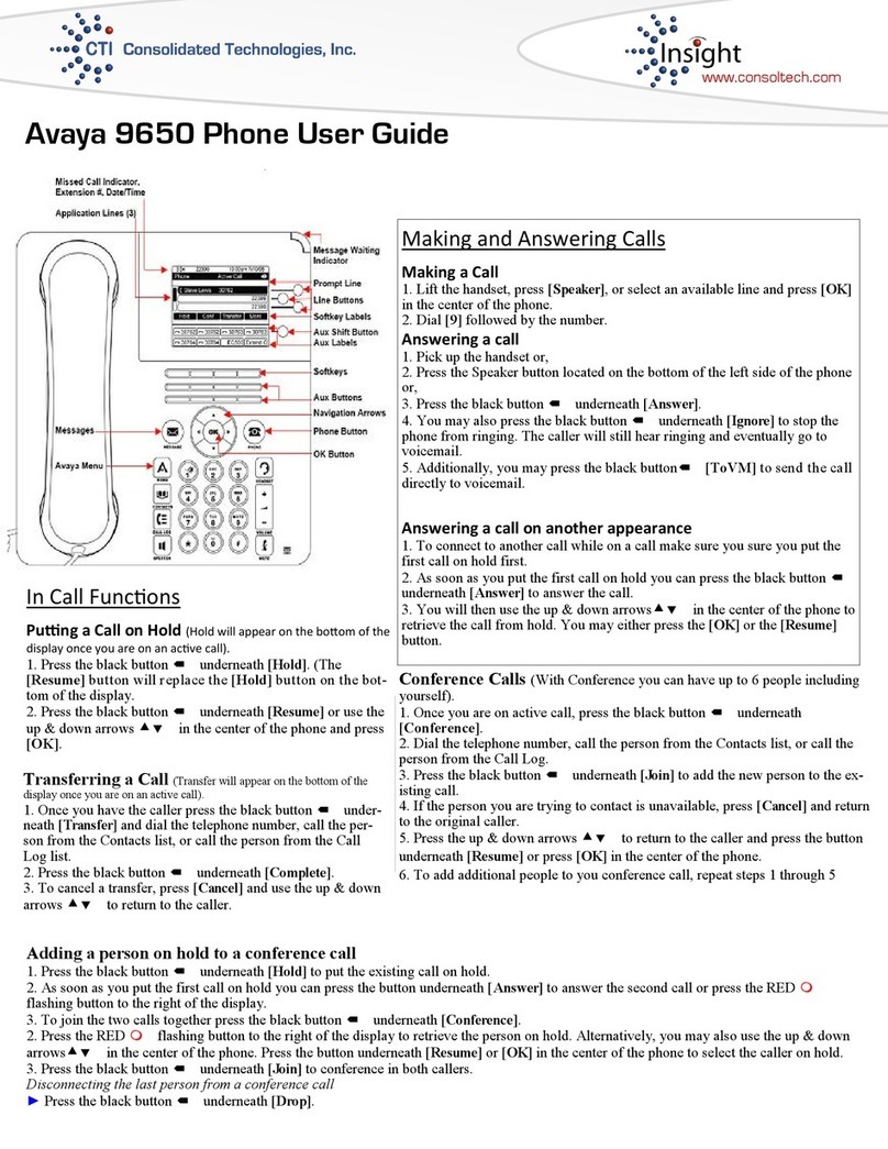 CTI Avaya 9650 user guide