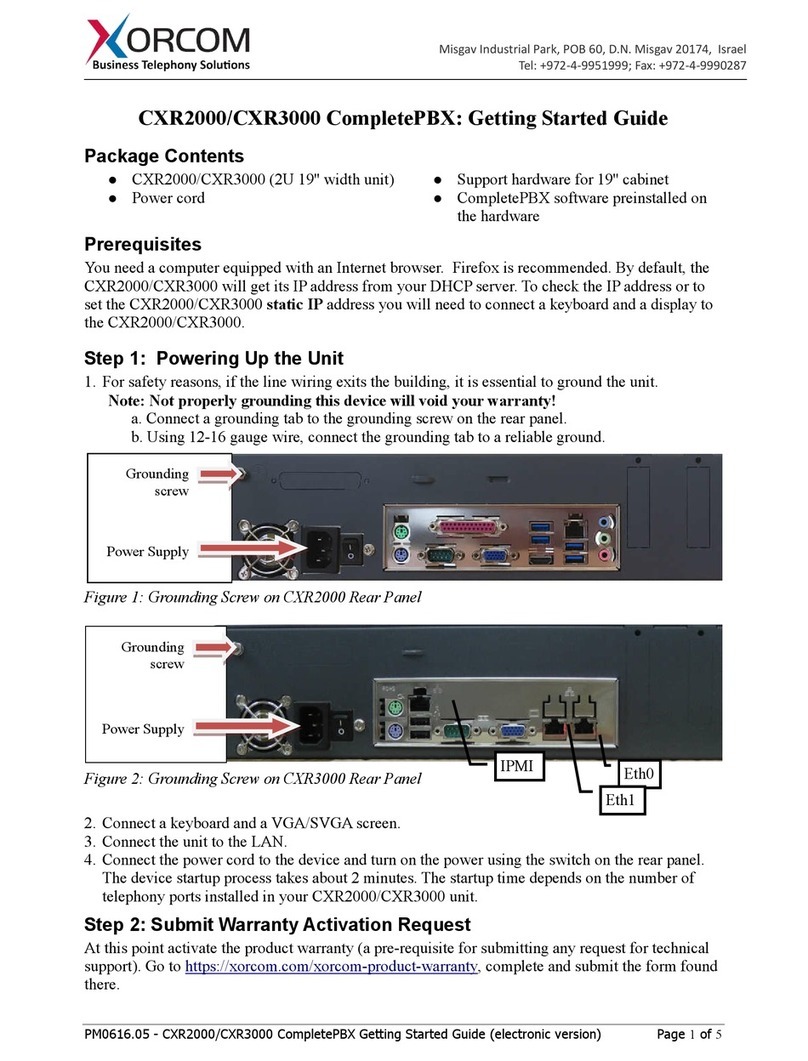 Xorcom CXR2000 Getting started guide