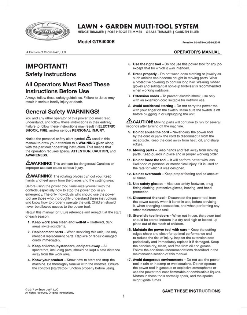 sunjoe GTS4000E User manual