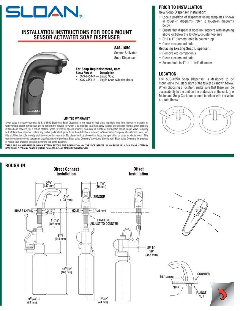 Sloan SJS-1650 User manual