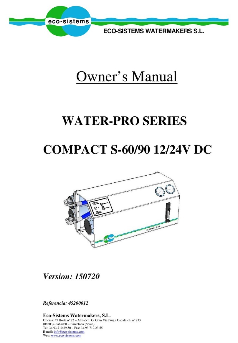 ECO SISTEMS Water-pro Compact S-90 12V owner's manual