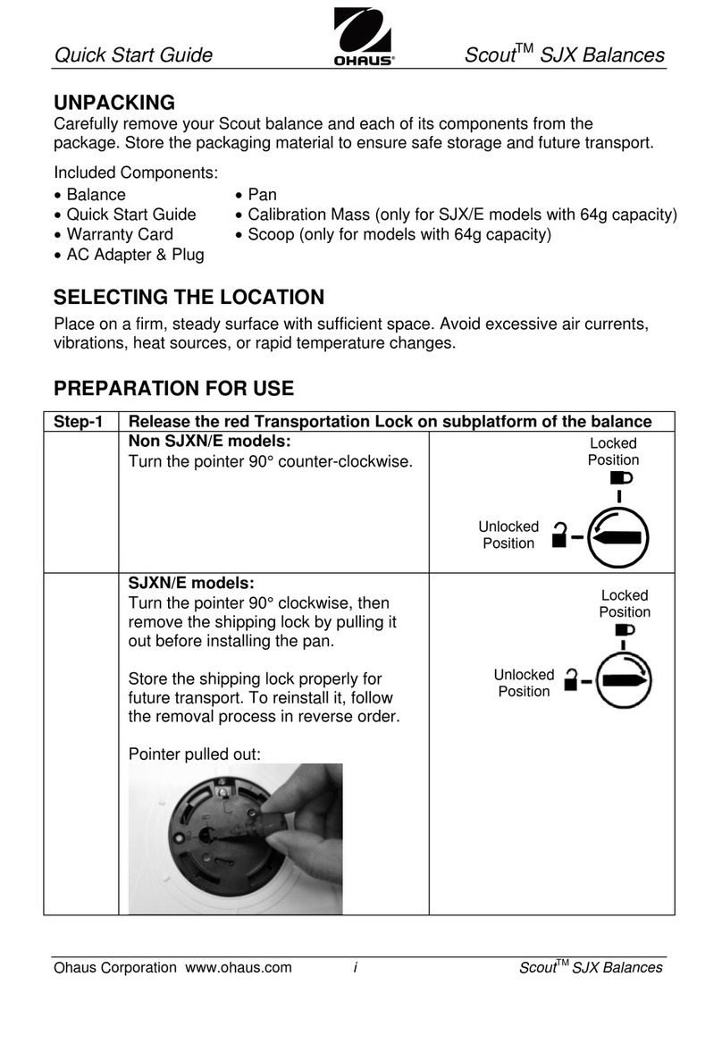 OHAUS Scout SJX quick start guide
