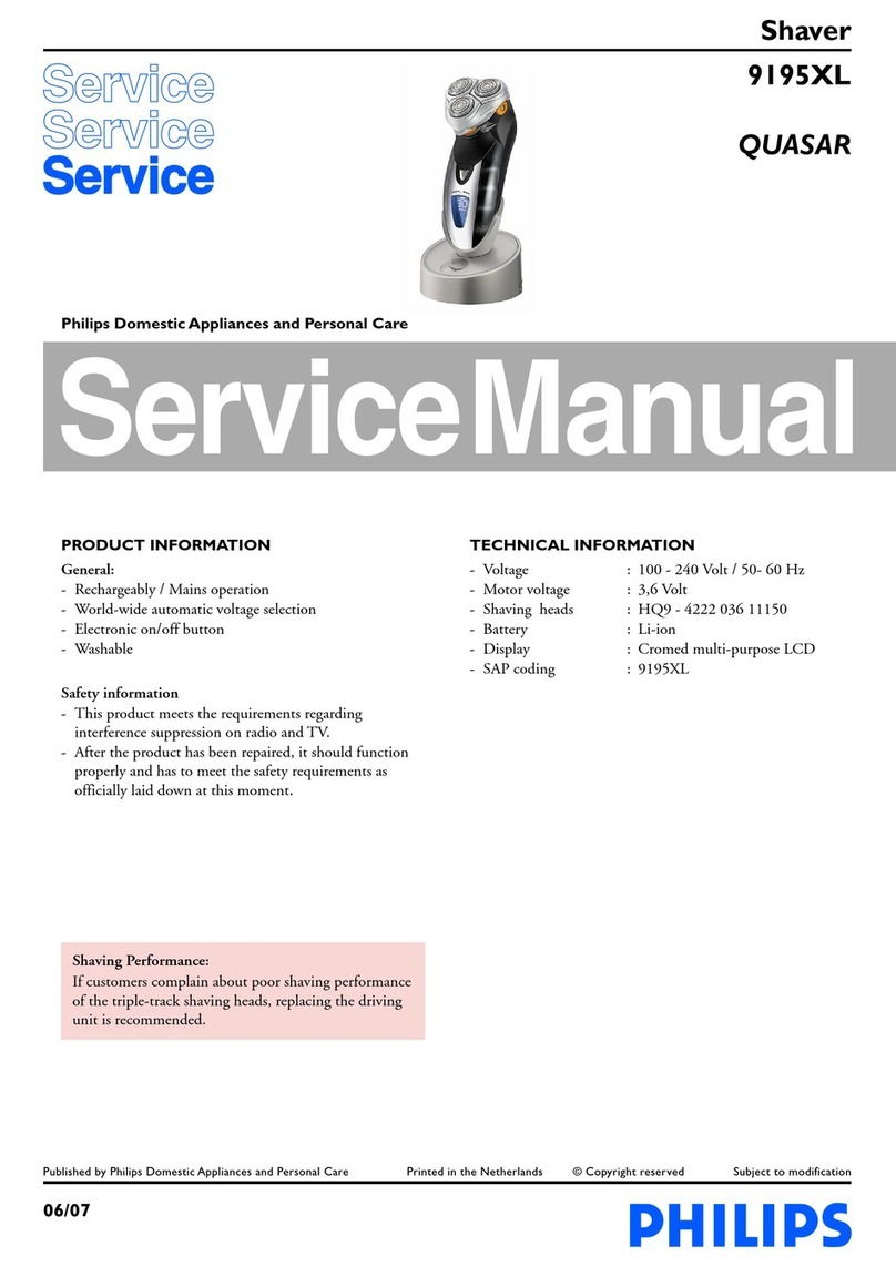 Philips Norelco SmartTouch-XL 9195XL Service manual