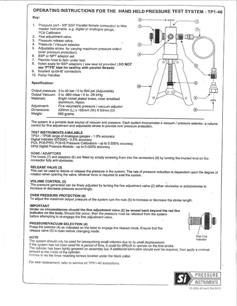 Cole Parmer TP1-40 operating instructions