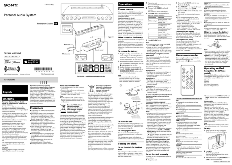 Sony ICF-DS15iPN User manual