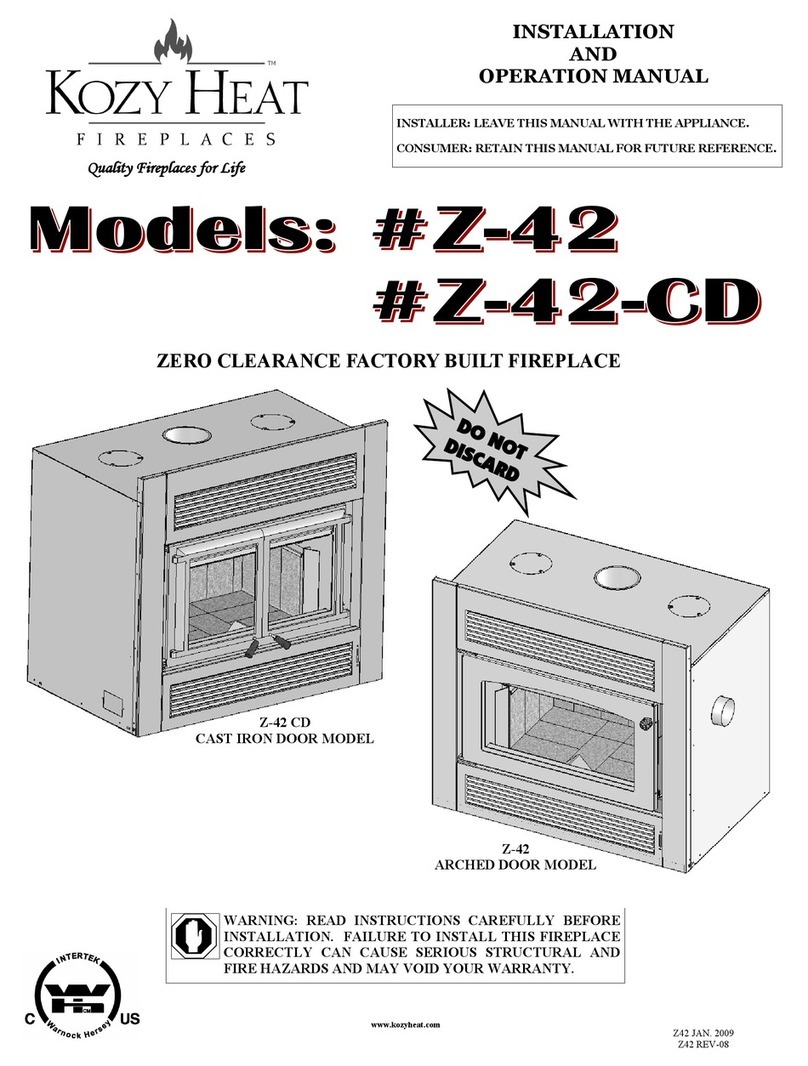 kozy heat Z-42 Installation and operation manual