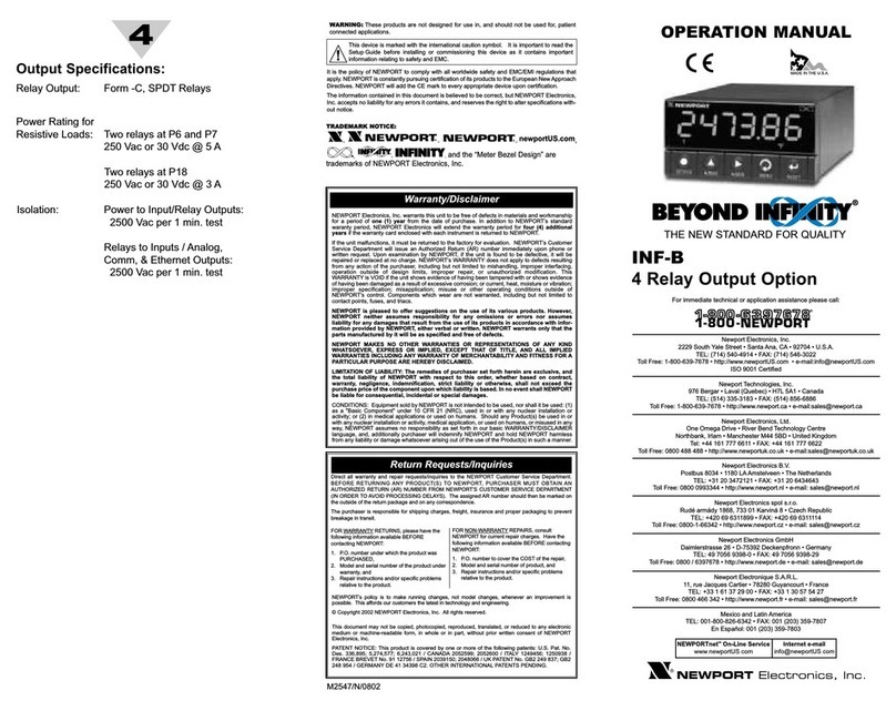 Newport INF-B Operation manuals