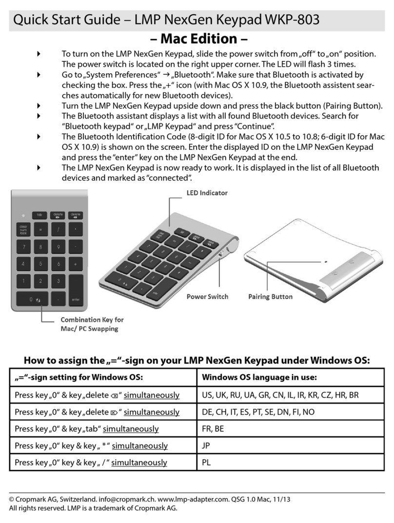 lmp NexGen Keypad WKP-803 quick start guide